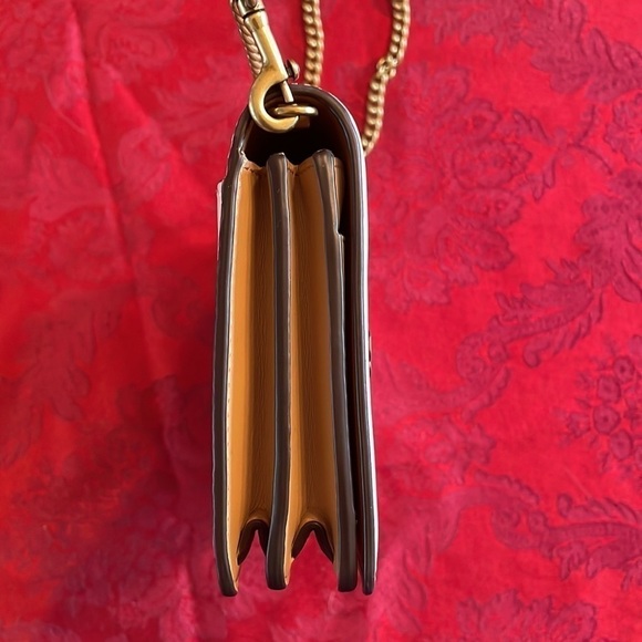 Brand New Genuine Leather Coach Chalk Flower Metal Studded Chain Crossbody Purse - Picture 10 of 16